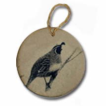 Quail pottery ornament