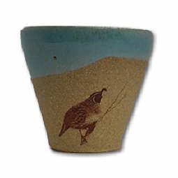 Quail pottery shot glass